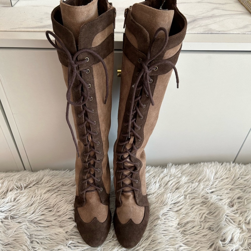Pilar Abril suede lace-up boot